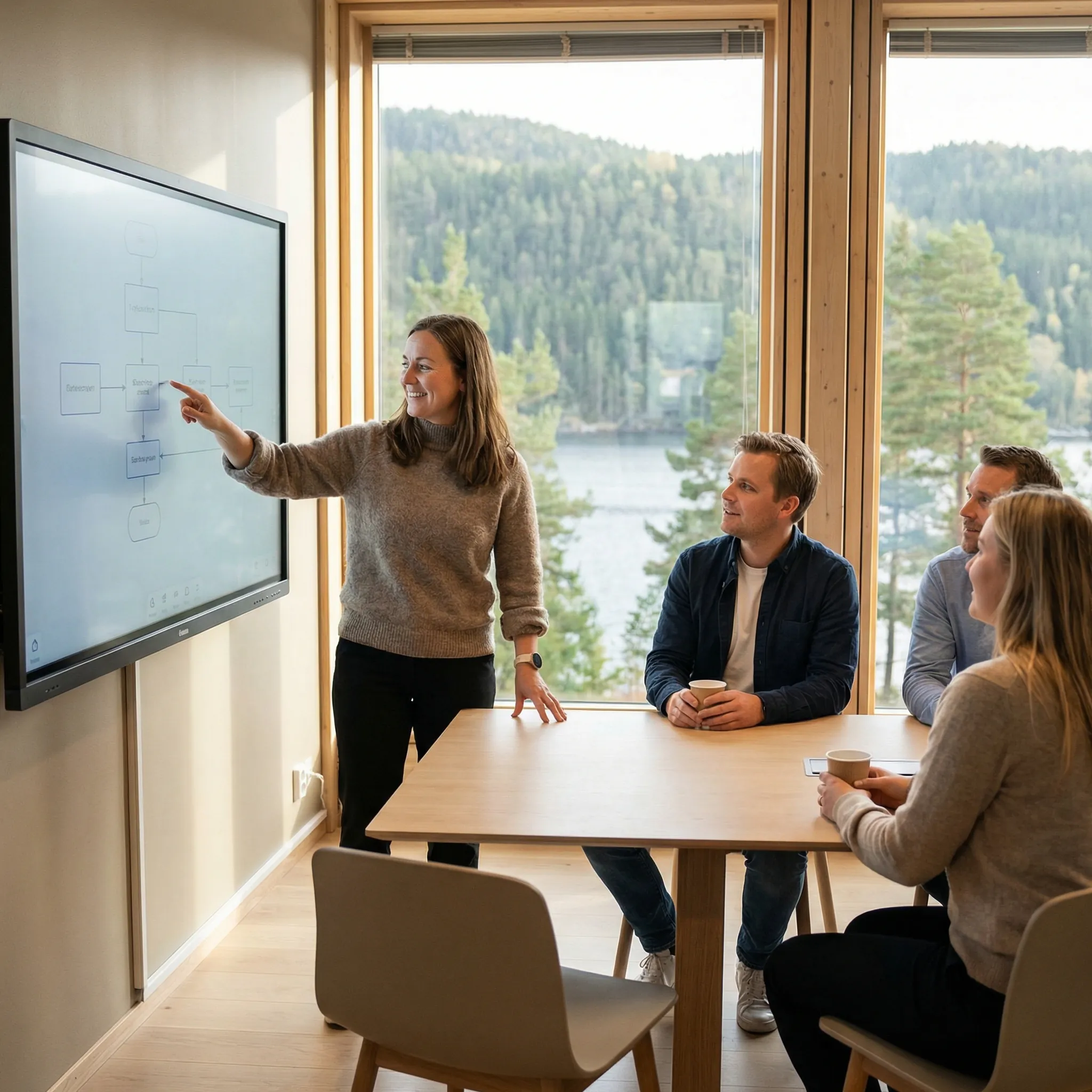 Interaktive skjermer for møterom og undervisning